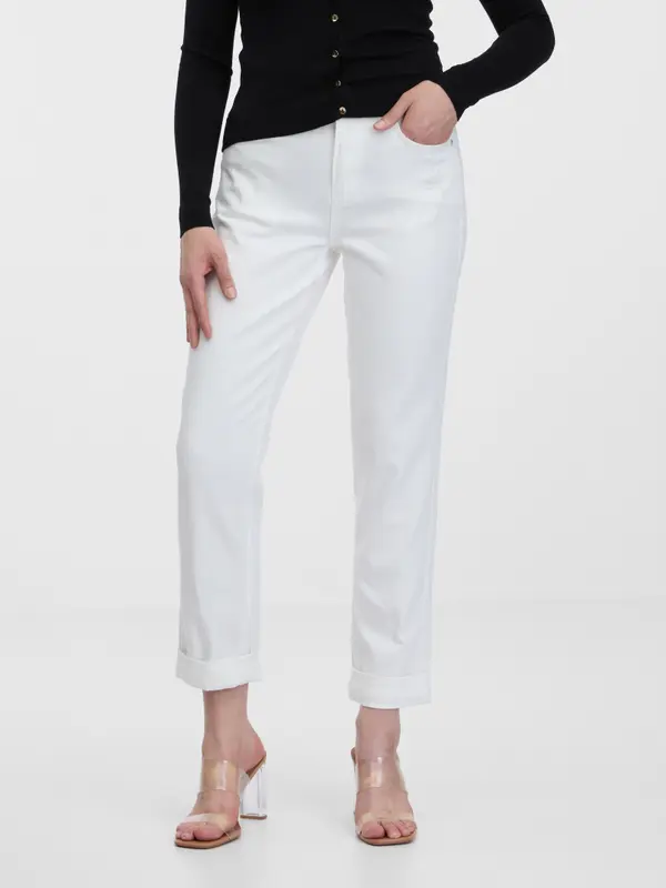 Orsay White Women's Shortened Boyfriend Jeans ORSAY - Women