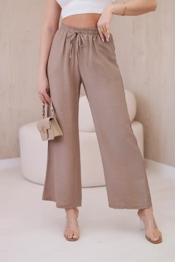 Kesi Włoski Wide viscose trousers Fango