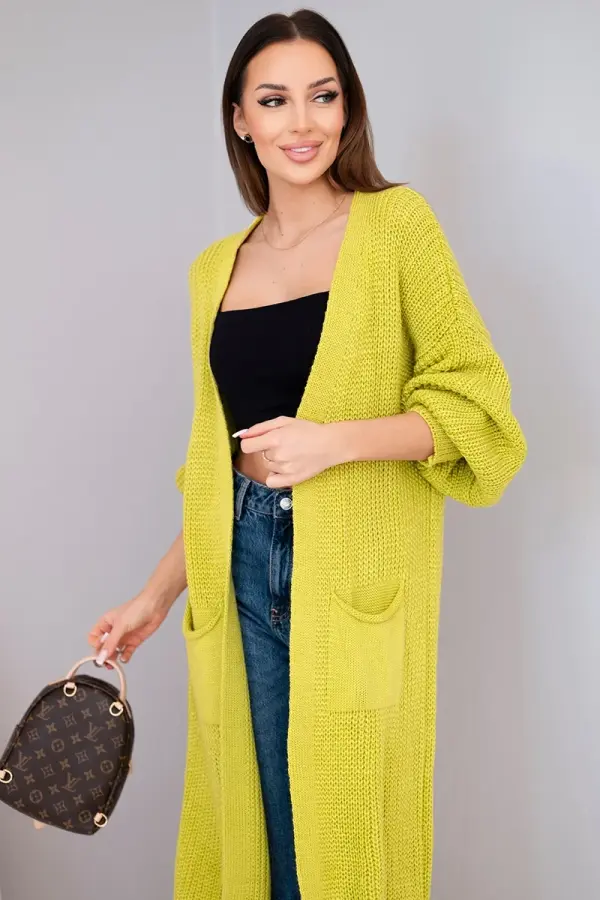 Kesi Włoski Włoski Sweater long cardigan pistachio