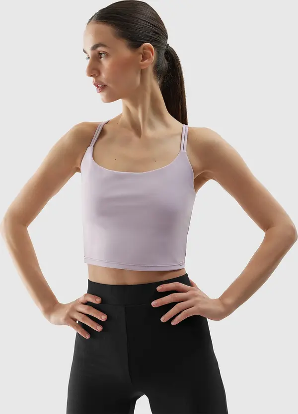 4F Women's 4F Recycled Fabric Yoga Crop Top - Purple
