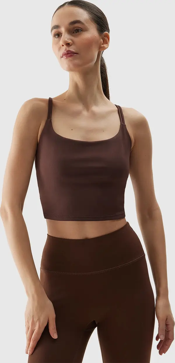 4F Women's 4F Recycled Yoga Crop Top - Brown