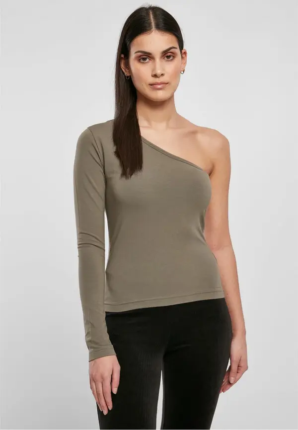 Urban Classics Women's asymmetrical olive with long sleeves