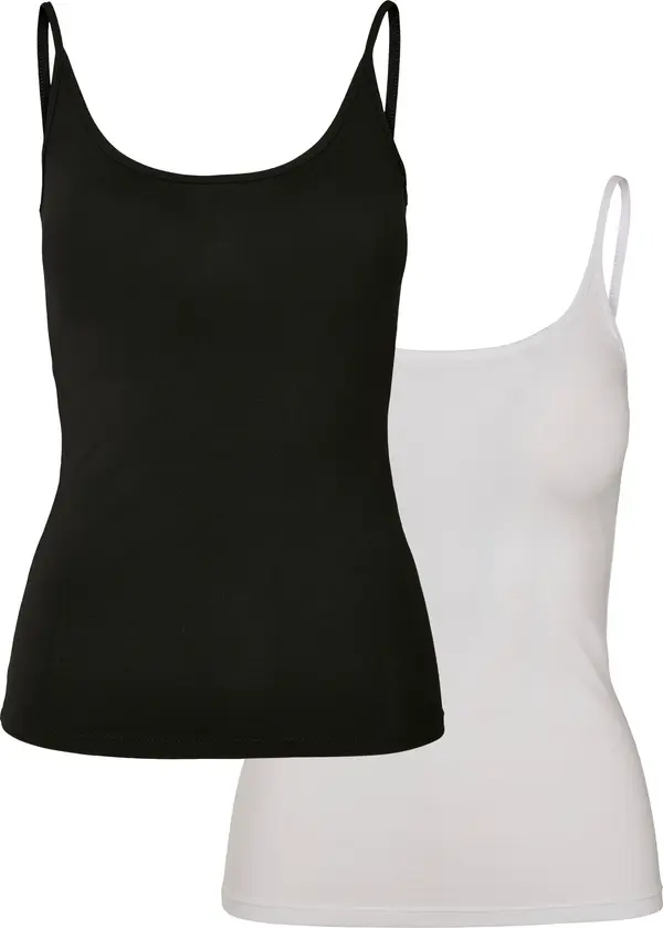Urban Classics Women's Basic Top 2-Pack Black + White