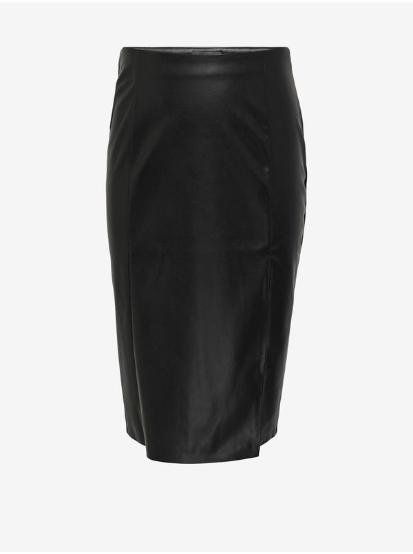 Only Women's black faux leather pencil skirt ONLY CARMAKOMA Mia - Women