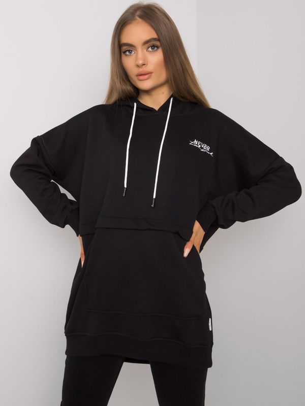 Fashionhunters Women's Black Kangaroo Sweatshirt
