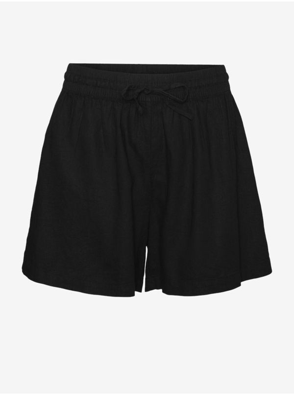 Vero Moda Women's black linen shorts Vero Moda Linn - Women