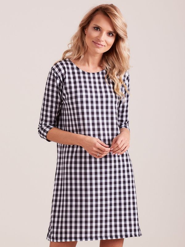 Fashionhunters Women's black plaid dress