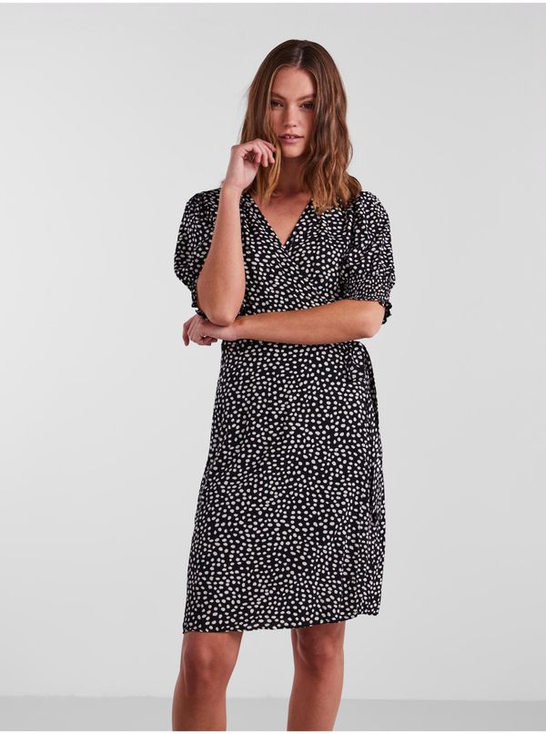 Pieces Women's Black Polka Dot Wrap Dress Pieces Tala - Women's