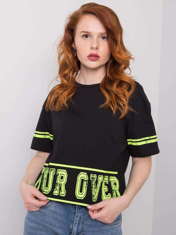 Fashionhunters Women's black T-shirt with print