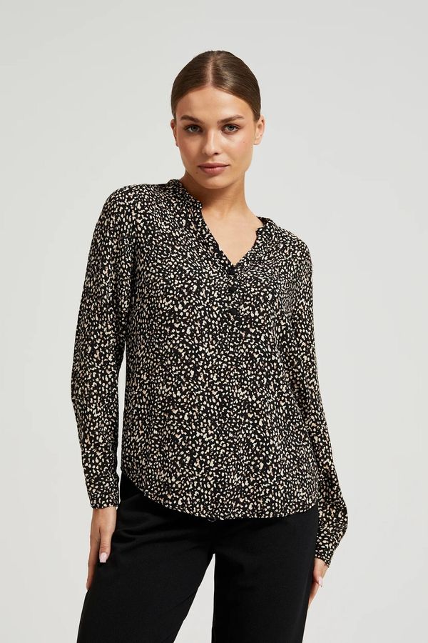 Moodo Women's blouse Moodo patterned - black