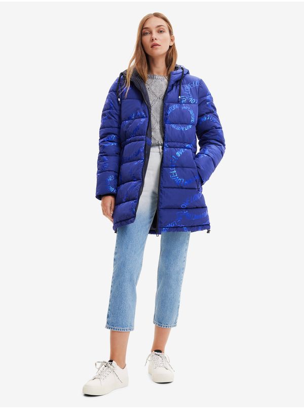 DESIGUAL Women's blue winter quilted coat Desigual Aarhus - Women
