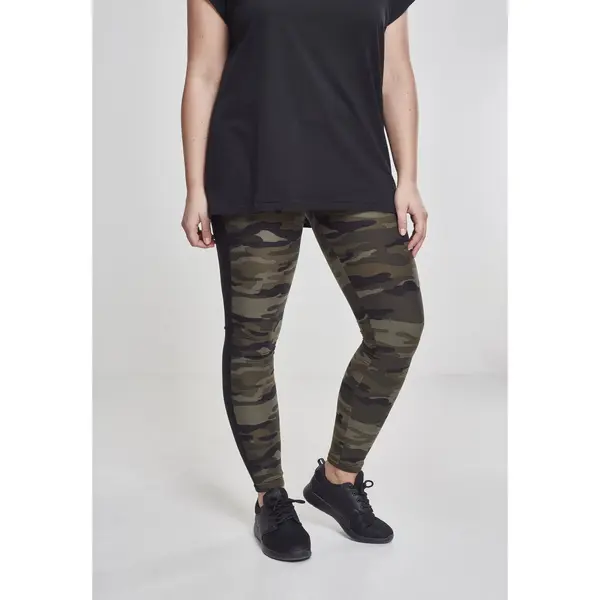 Urban Classics Women's Camo Leggings Stripe woodcamo/blk