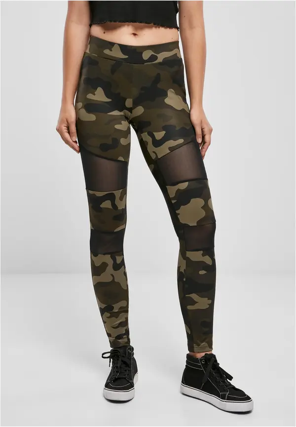 Urban Classics Women's Camo Tech Mesh woodcamo/blk Leggings