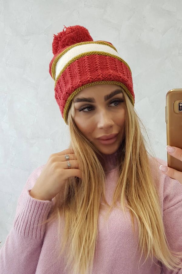 marka niezdefiniowana Women's cap Kinga K297 foxy+ light khaki + ecru