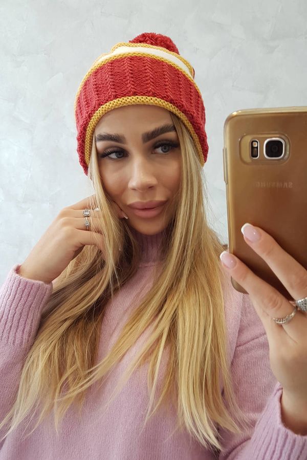 marka niezdefiniowana Women's cap Kinga K297 foxy + mustard + ecru