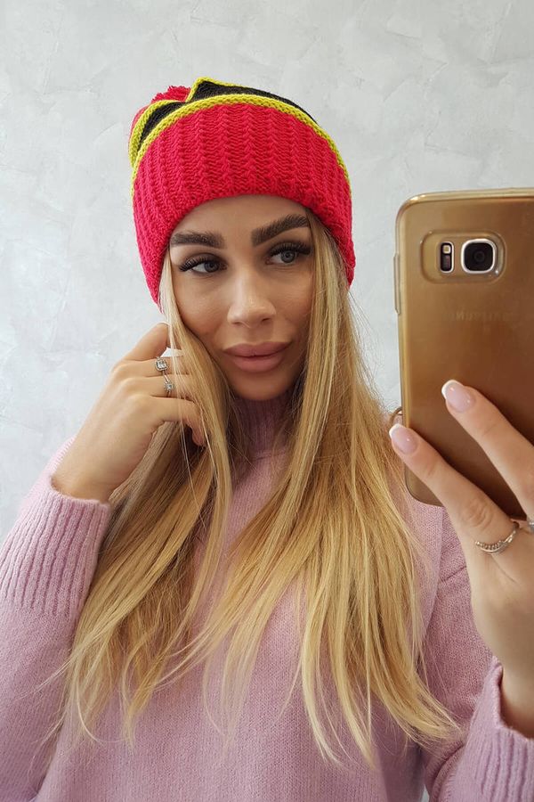 marka niezdefiniowana Women's cap Kinga K297 red + kiwi + black