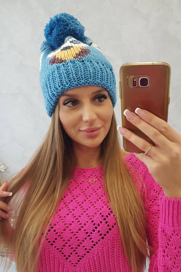 marka niezdefiniowana Women's cap Sowa K340 turquoise