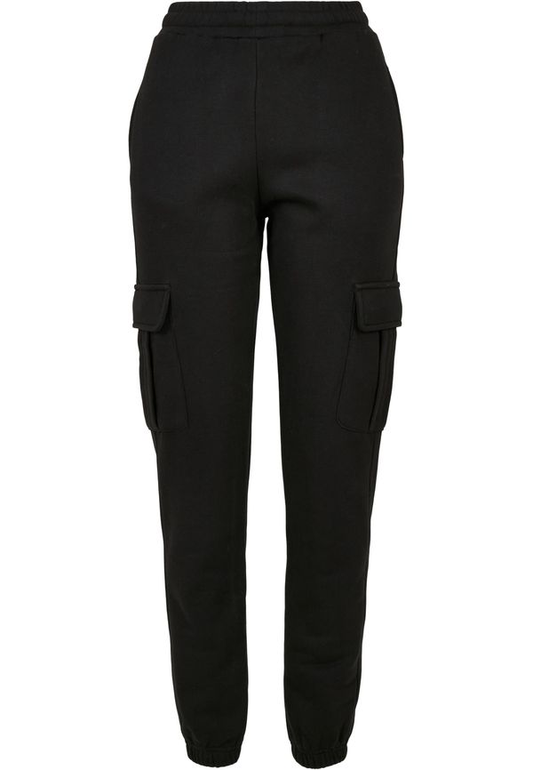 Urban Classics Women's Cargo Sweat High Waisted Trousers - Black