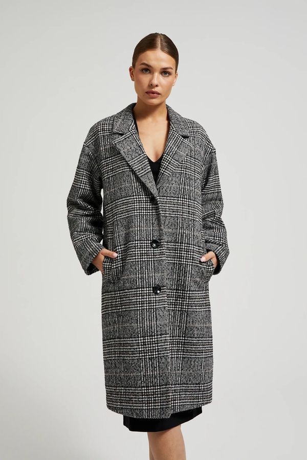 Moodo Women's checkered oversize coat MOODO - gray