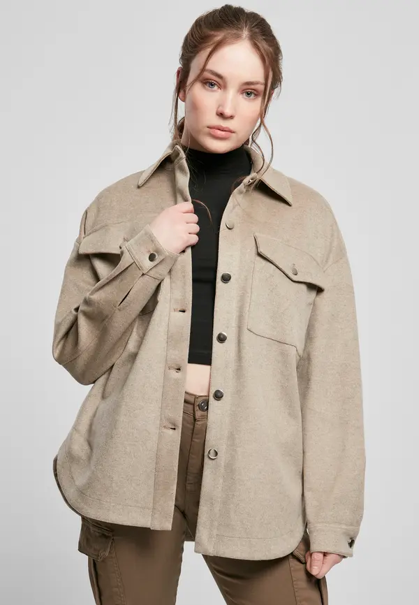 Urban Classics Women's classic overshirt lighttaupe