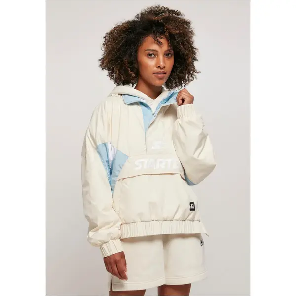Starter Black Label Women's Colorblock Halfzip Starter Windbreaker Light White/Ice Blue
