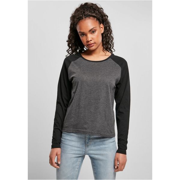 Urban Classics Women's contrasting raglan long sleeves charcoal/black