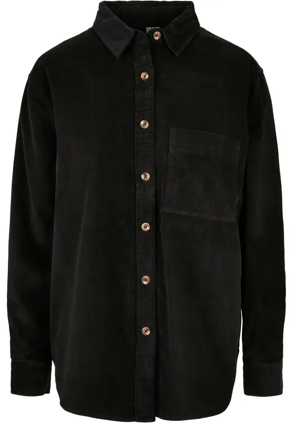 Urban Classics Women's corduroy oversized shirt black