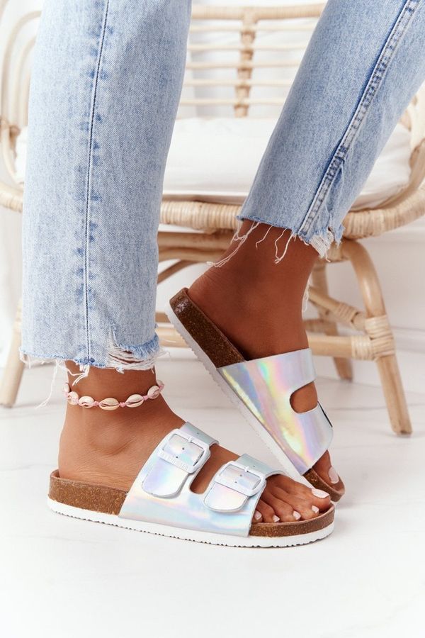 BIG STAR SHOES Women's Cork Slippers Big Star - silver