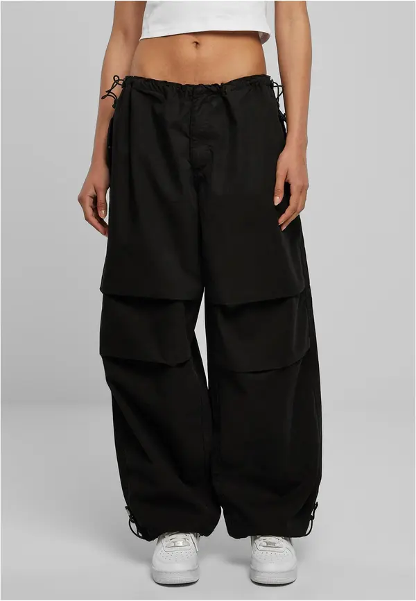 Urban Classics Women's cotton parachute pants black
