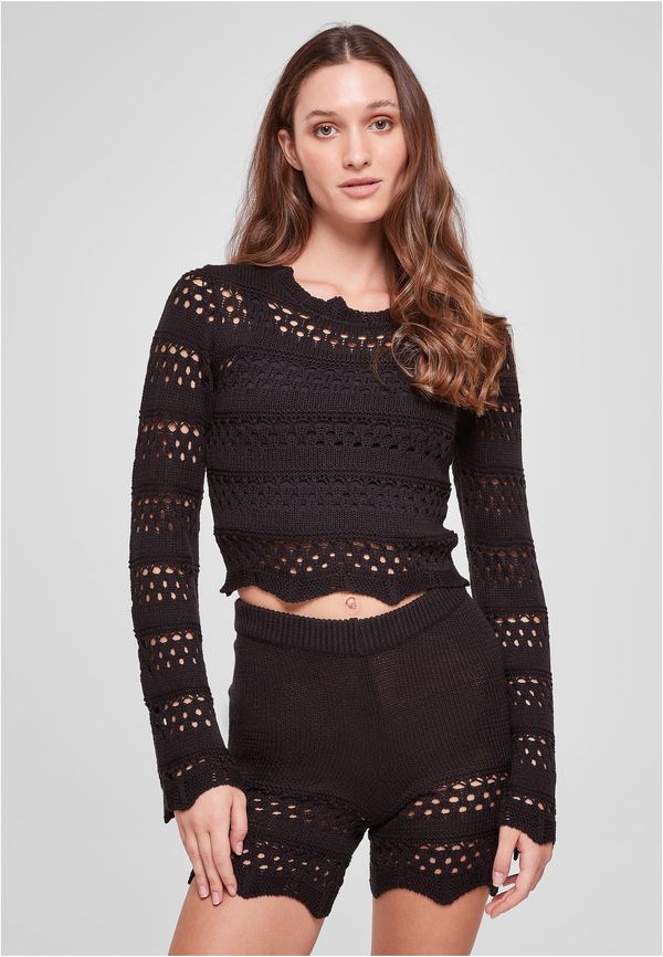 UC Ladies Women's crochet knitted sweater black