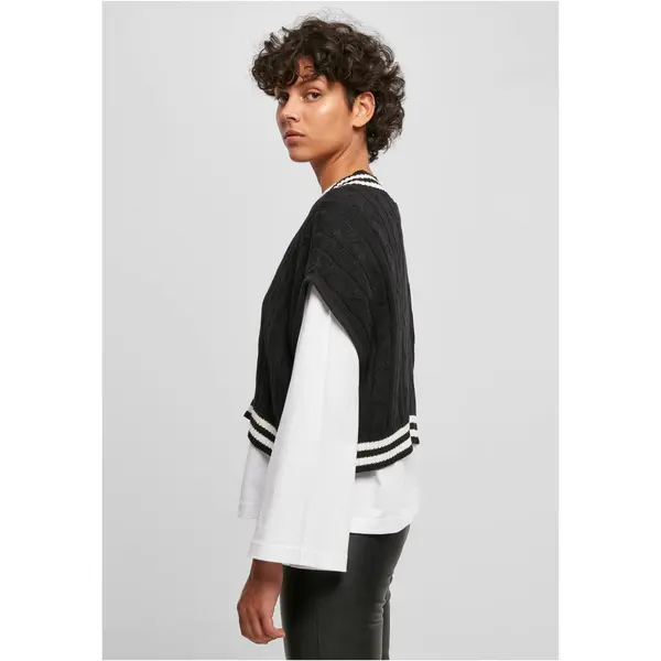 Urban Classics Women's cropped knit College Slipover black