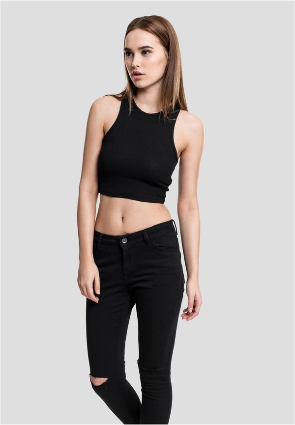 UC Ladies Women's Cropped Rib Top Black