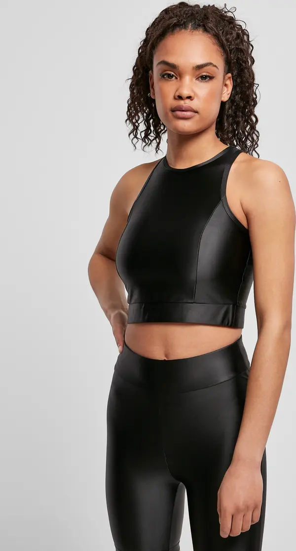 Urban Classics Women's Cropped Shiny Top Black