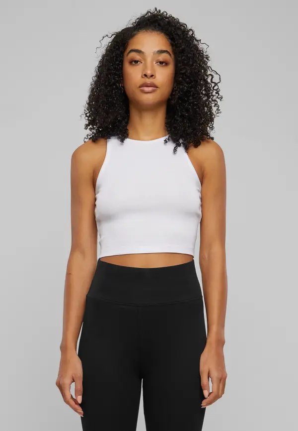 Urban Classics Women's cropped top - 2 packs white/white
