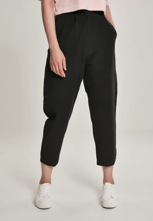 Urban Classics Women's Cropped Trousers High Waist Black