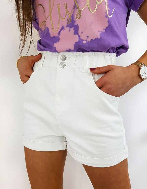DStreet Women's denim shorts BORN white