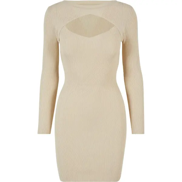 Urban Classics Women's dress Cut Out cream