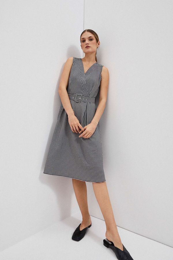 Moodo WOMEN'S DRESS L-SU-4018 BLACK AND WHITE