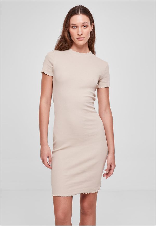 Urban Classics Women's dress with ribbing beige