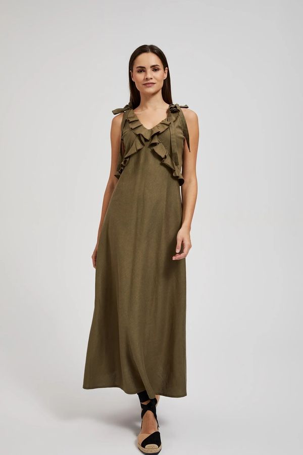 Moodo Women's dress with ruffles MOODO - khaki