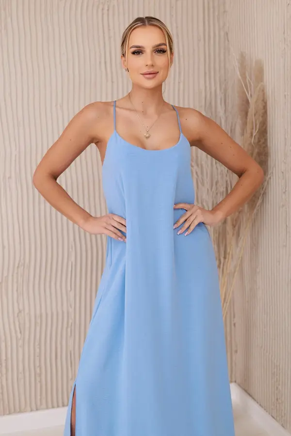 Kesi Włoski Women's dress with straps - sky blue