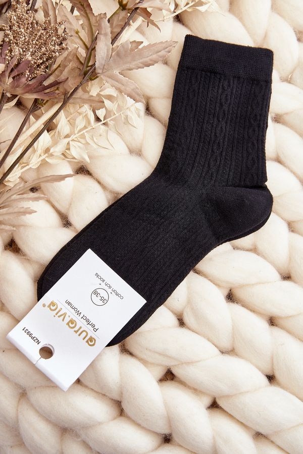 Kesi Women's Embossed Socks Black