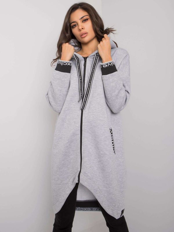 Fashionhunters Women's grey zippered sweatshirt