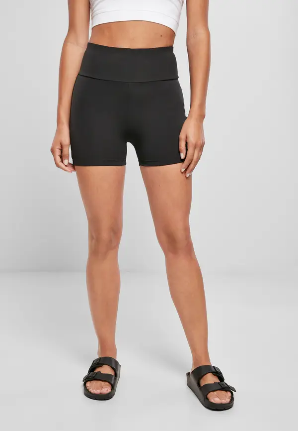 Urban Classics Women's High Waist Short Cycle Hot Pants Black