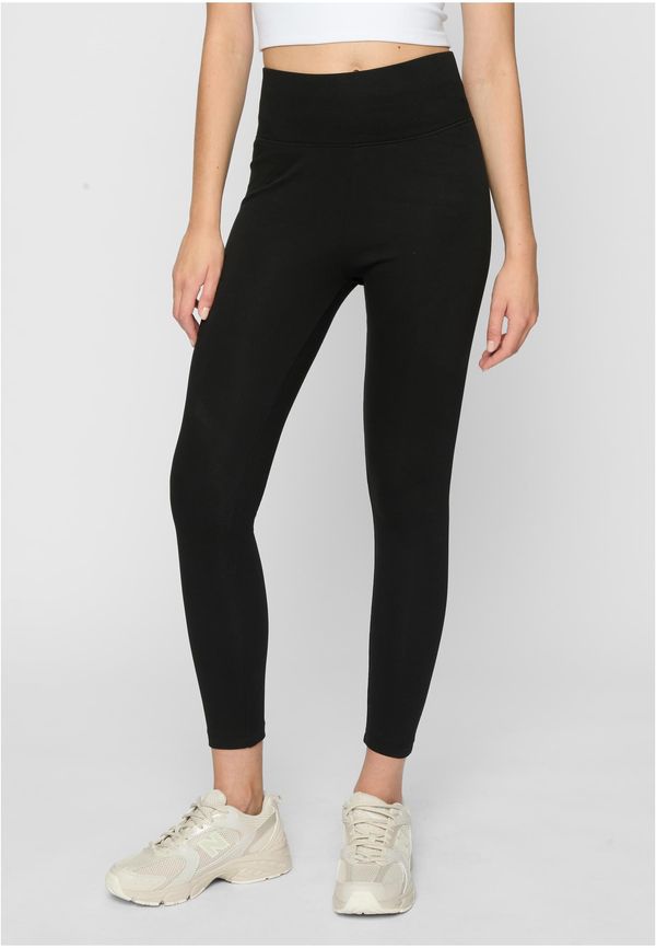Urban Classics Women's high-waisted jersey leggings 2-pack black+black