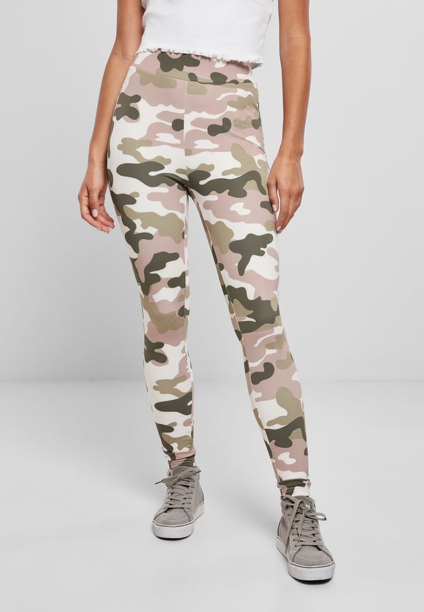 Urban Classics Women's high-waisted leggings Camo Tech camouflage/pink