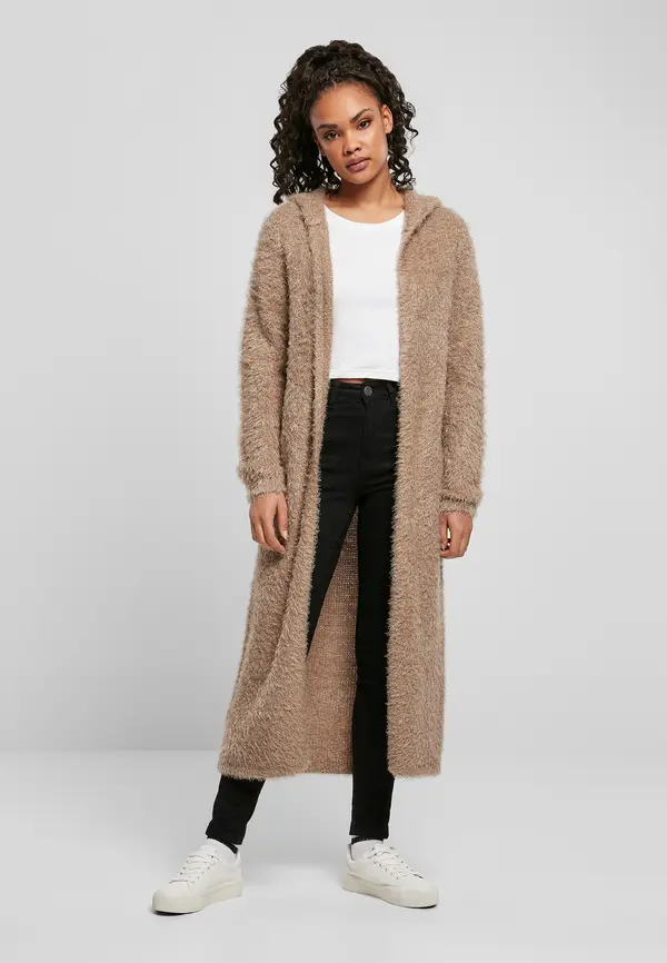 Urban Classics Women's hooded sweater made of soft feathers - beige