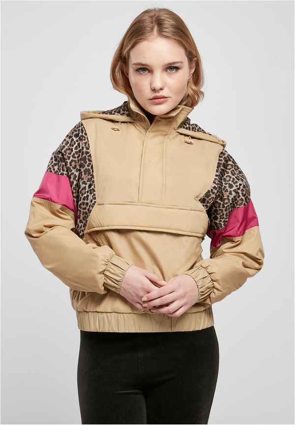 Urban Classics Women's jacket AOP Mixed Pull Over Unionbeige/dark/w.