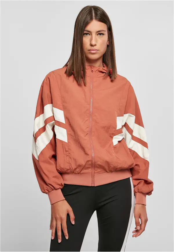 Urban Classics Women's jacket Crinkle Batwing terracotta/white sand