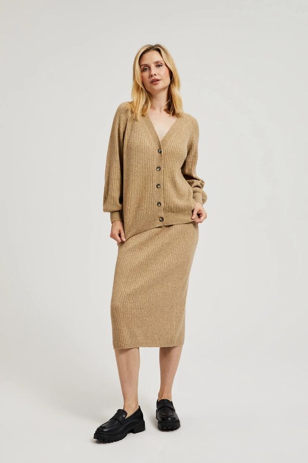 Moodo Women's knitted skirt MOODO - beige